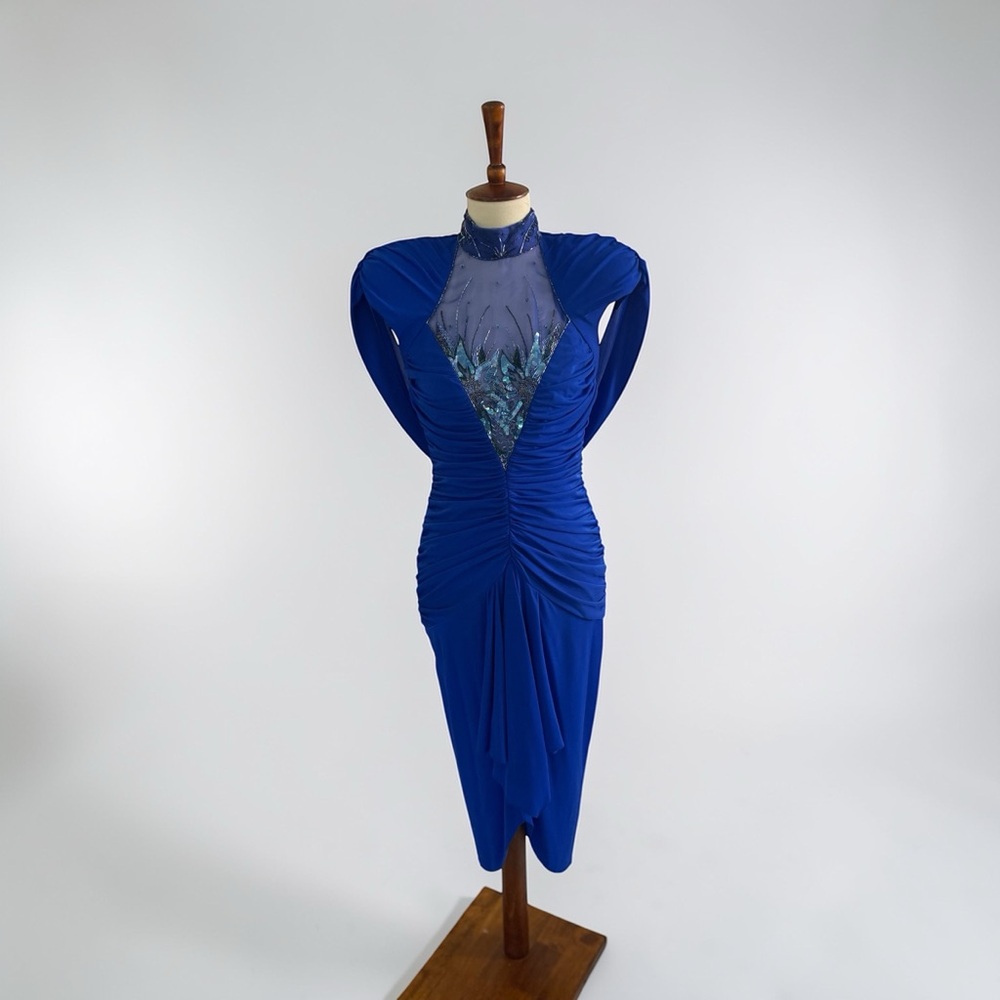 Vintage Casadei 4 draped sequin beaded 1980’s dress‎ - Picture 3 of 15